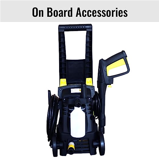 Inalsa High Pressure Washer PowerShot-1600W|100% Pure Copper Motor|Pressure-135 Bar, Max Flow-408 l/h, Working Radius +11 m,5M High Pressure Hose Pipe for Cleaning Homes, Cars, Garden, (Yellow/Black) Inalsa High Pressure Washer PowerShot-1600W|100% Pure Copper Motor|Pressure-135 Bar, Max Flow-408 l/h, Working Radius +11 m,5M High Pressure Hose Pipe for Cleaning Homes, Cars, Garden, (Yellow/Black)